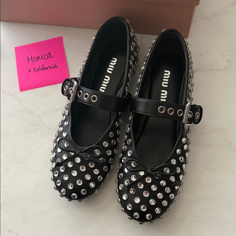 Miu Miu Rhinestone Ballerinas